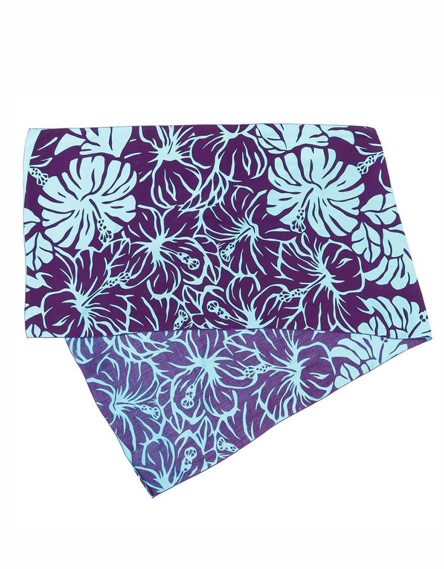 【デザインショート,パレオ】デザインショート（ハイビスカス）パープル