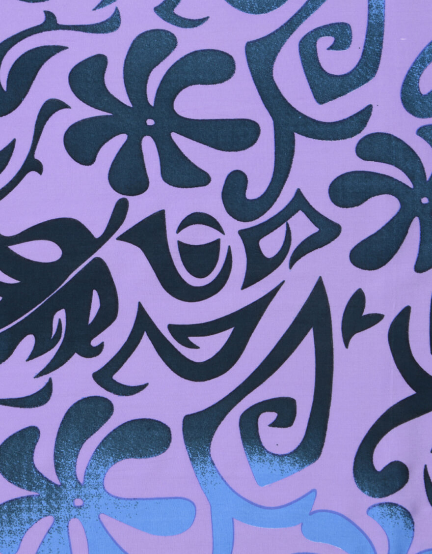 【デザインショート,パレオ】デザインショート（タパ）パープル