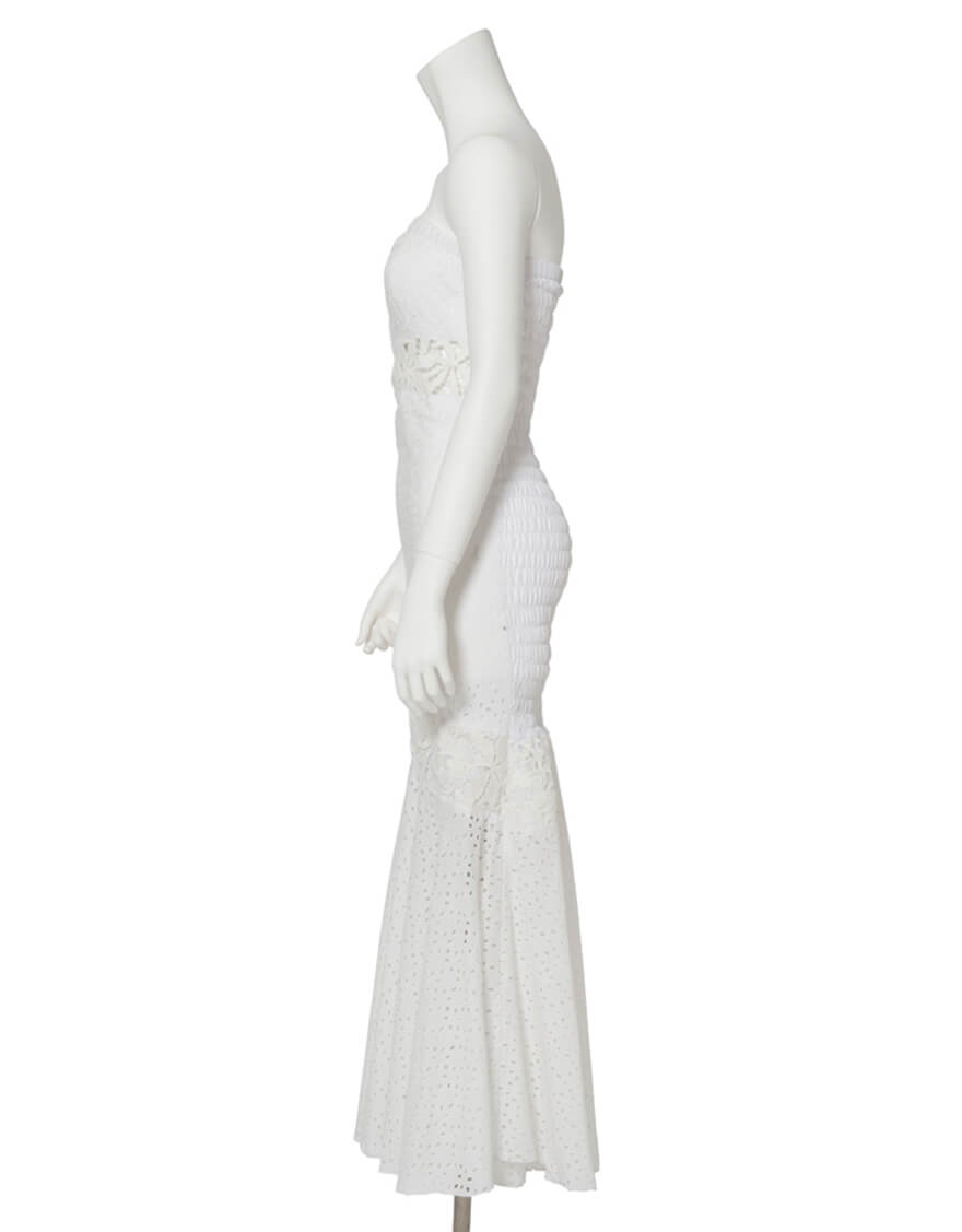 コットンレースマーメイドドレス（ホワイト） – フラダンス衣装、タヒチアンダンス衣装なら「フラとタヒチのAREMITI」