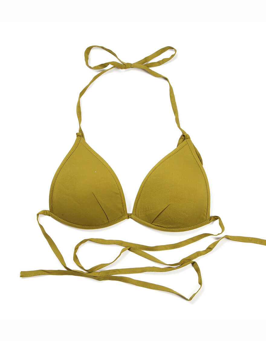 【カラーブラトップ,ココブラ/コスチュームブラ】トライアングルブラ （オリーブ）