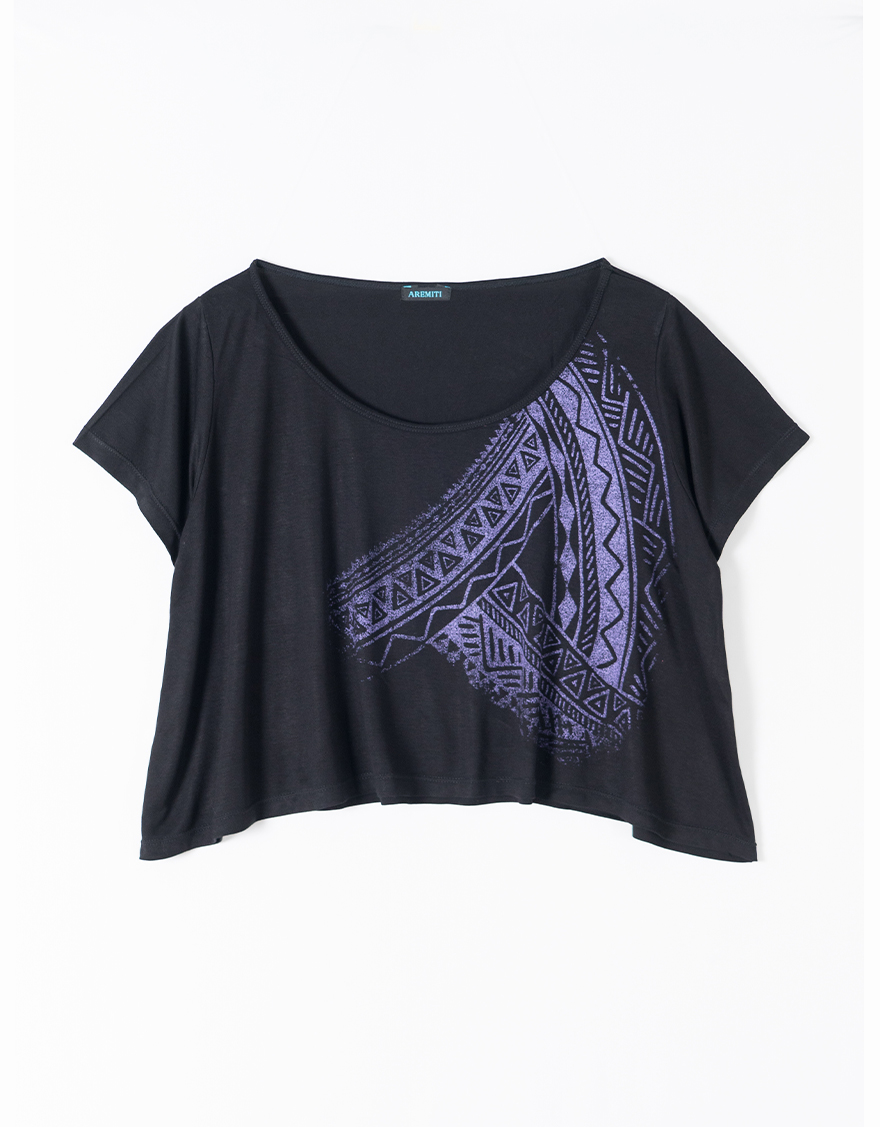 【レッスンTシャツ,カジュアルトップス,レッスンアイテム,カジュアルウェア】ポリネシアンタタウルーズT（パープル）