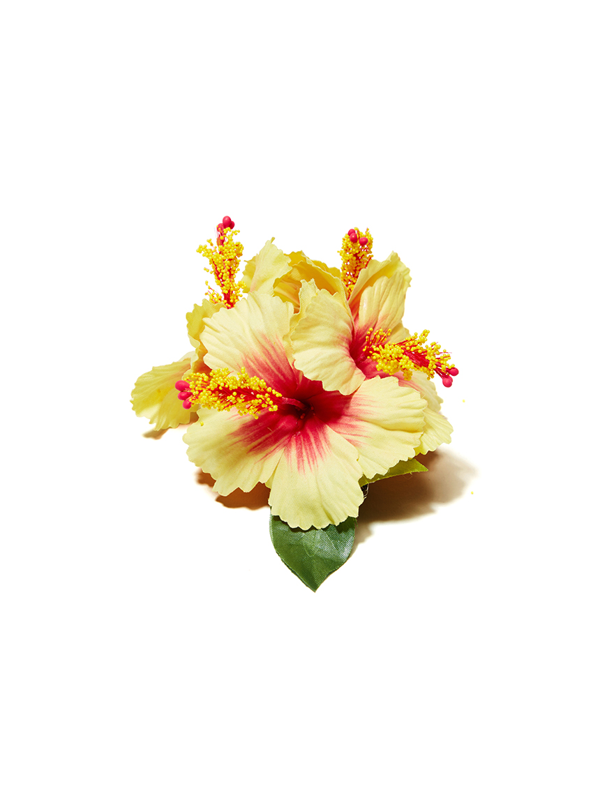 【クリップ/ピック,ヘアーアクセサリー】ハイビスカスピティクリップ（イエロー）