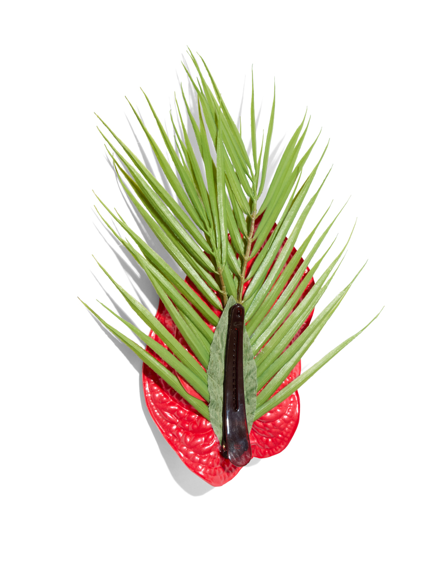 【クリップ/ピック,ヘアーアクセサリー】ダブルアンスリウムクリップ（レッド）