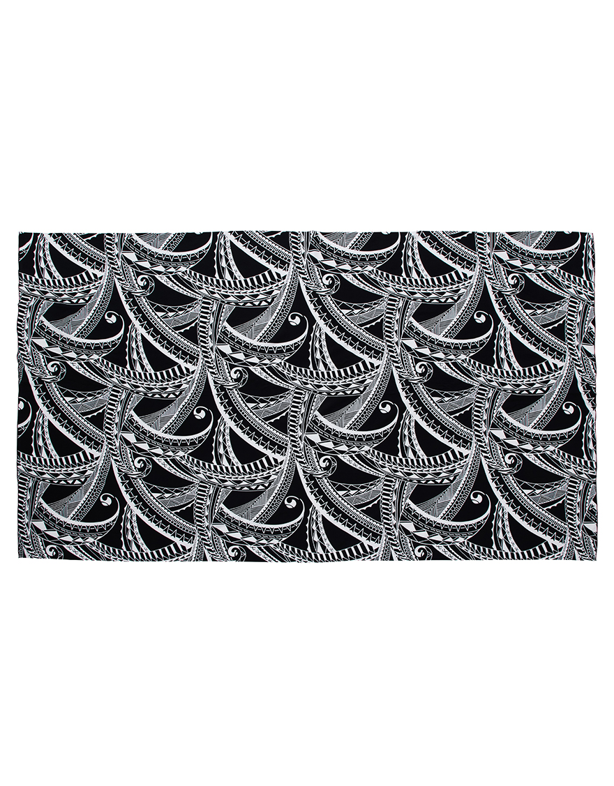 【デザインロング,パレオ】デザインロング（スクロール）ブラック