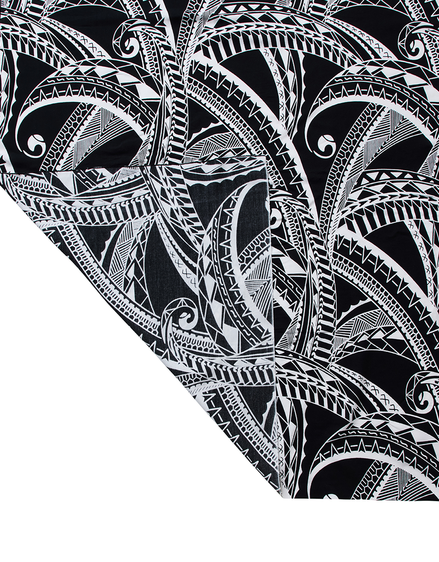 【デザインロング,パレオ】デザインロング（スクロール）ブラック