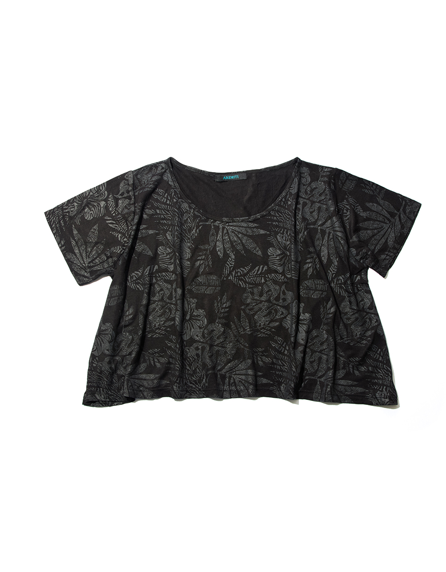 【レッスンTシャツ,カジュアルトップス,レッスンアイテム,カジュアルウェア】トロピカルルーズTシャツ（ブラック）