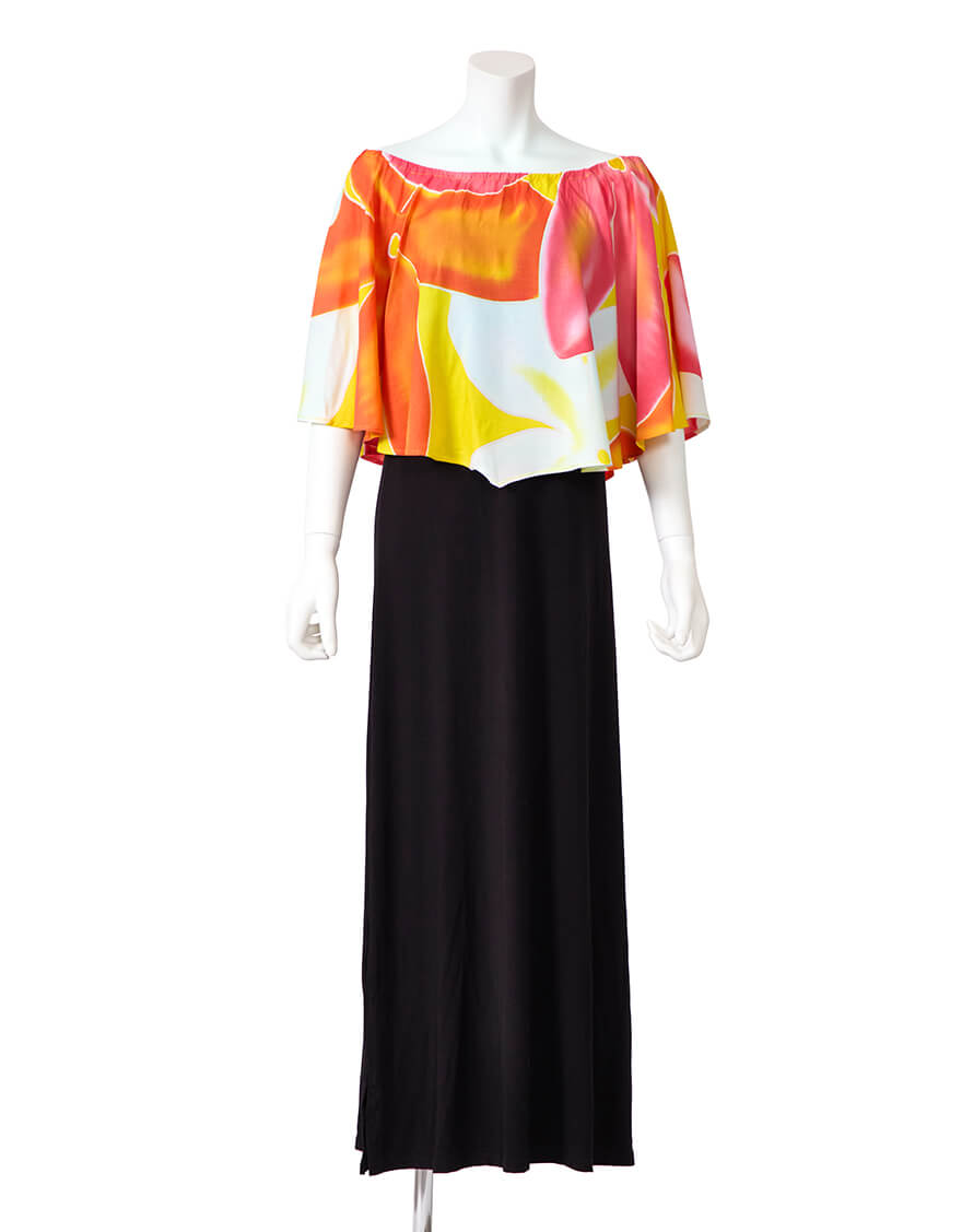 【ワンピース,ストレッチ生地ドレス,ドレス,カジュアルウェア】ミラクルケープB／アイラインベアワンピース（ブラック）　