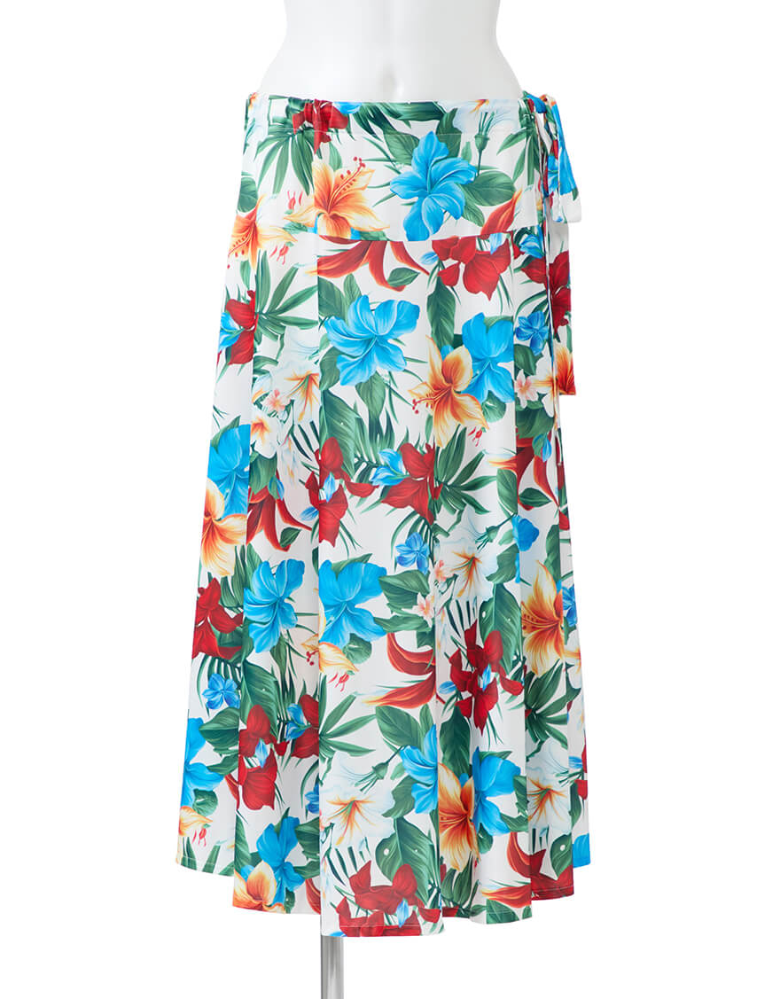 【スカート(フラ),スカート(タヒチアン),ボトムス,スカート,カジュアルウェア】ウエストリボンスカート(リリナ)