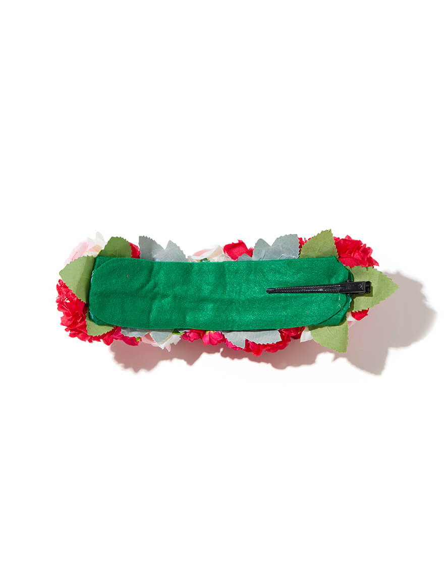 【クリップ/ピック,ヘアーアクセサリー】フレキシブルクリップ（ローズ）レッド