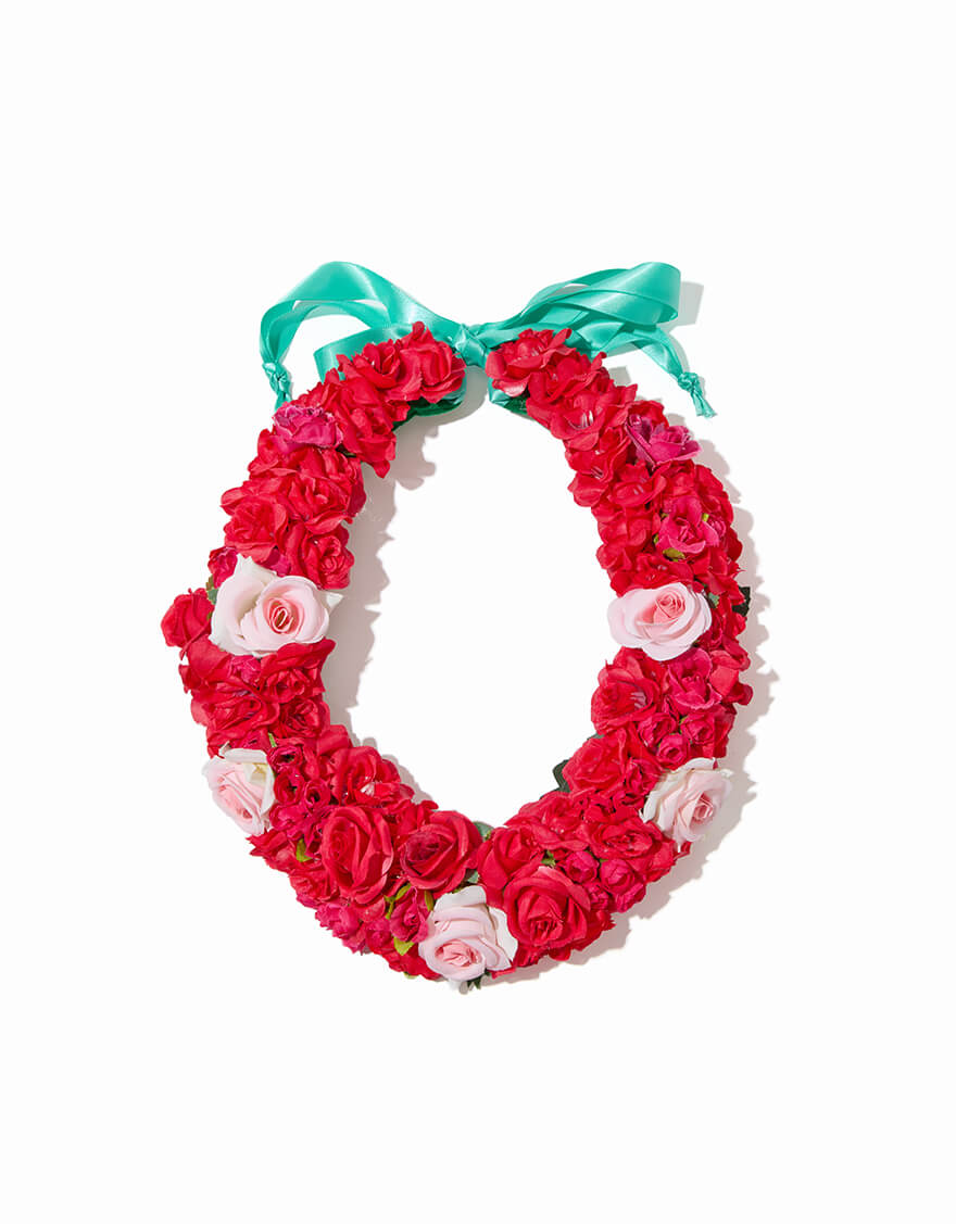 【レイ,レイ/ネックコスチューム】レイ（ローズ）レッド