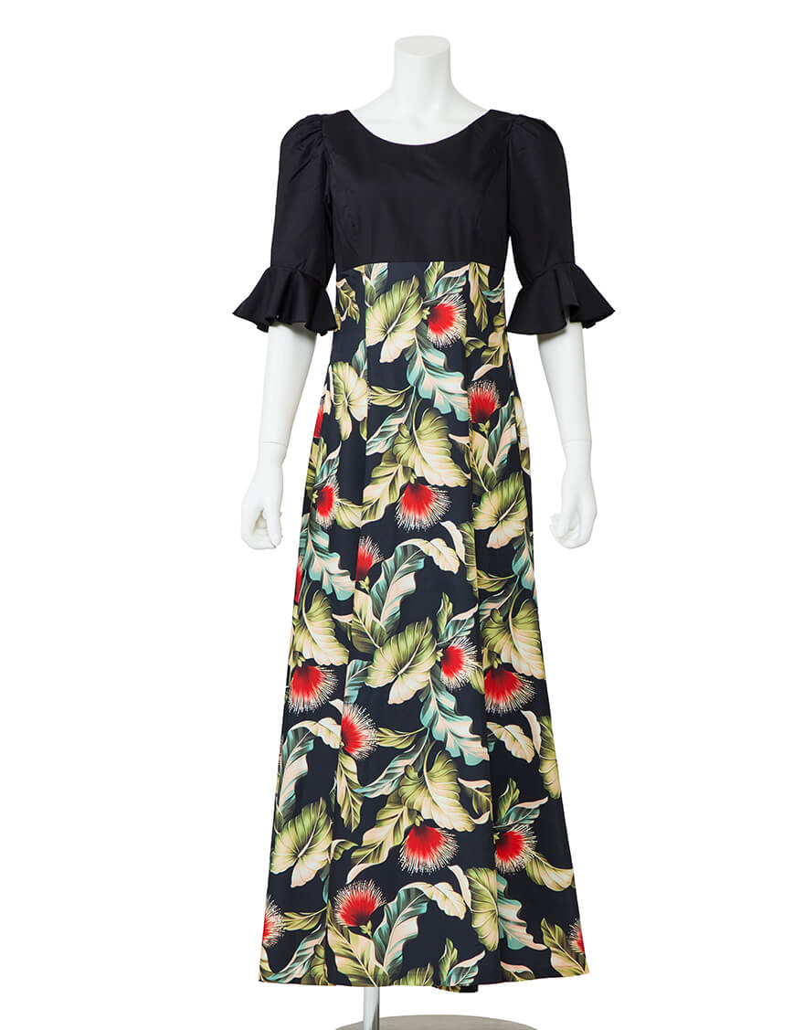 【ノンストレッチ生地ドレス,ドレス】エレガントスリーブフレアドレス（レフア）