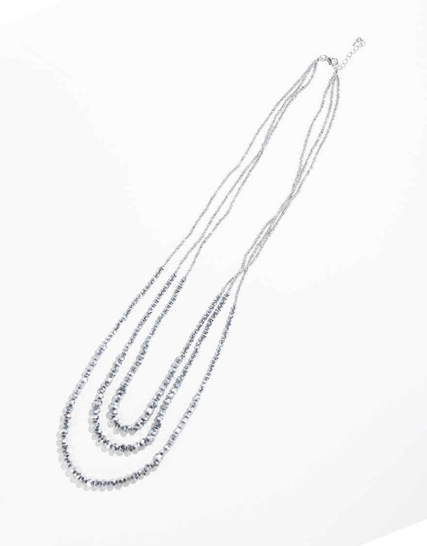 【ネックレス,アクセサリー,SALE】スパークルロングネックレス（シルバー）